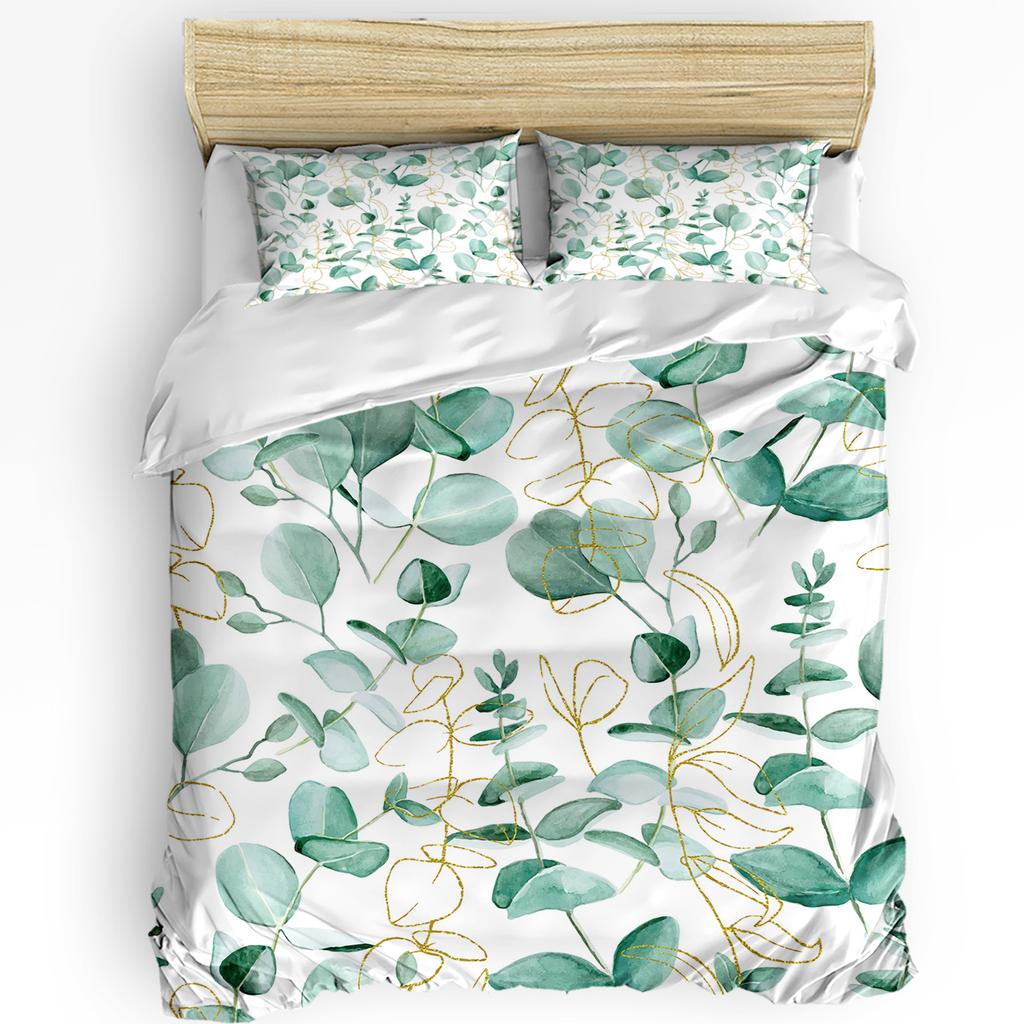Tropical Plant Banana Leaf Green Duvet Cover with Pillow Case Custom 3pcs Bedding Set Quilt Cover Double Bed Home Textile