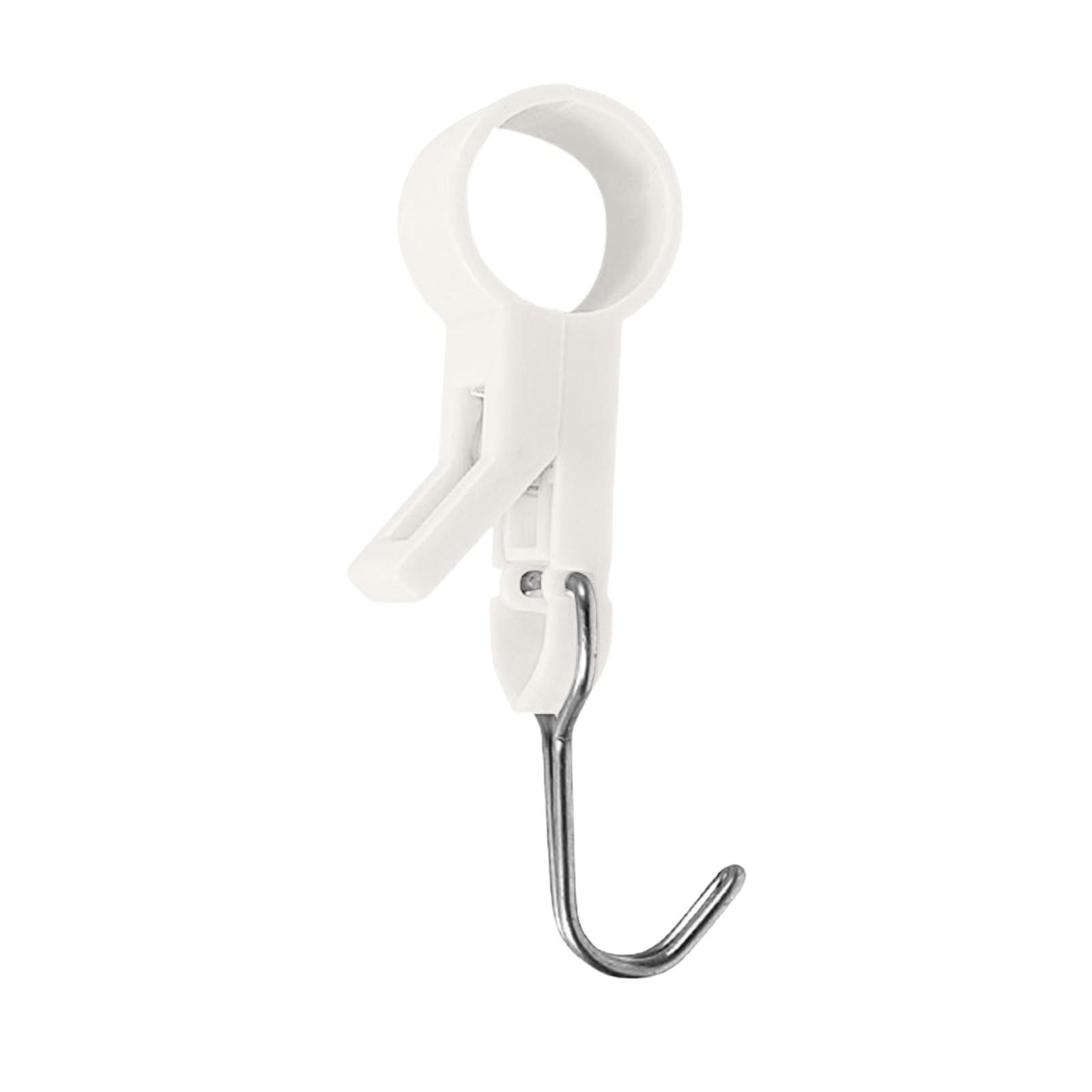 

4 шт. Крючок для труб для ванной, вешалка для полотенец, кухонный зажим, подвижная втулка, проходящая через трубу, фиксированный зажим для штанги, вращающийся S-образный крючок S белый