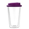350ML Double Walled Glass with Silicone Lid Insulated Tumbler Travel Hot Cold Drink Tea Milk High Borosilicate Glass Cup Coffee Mug