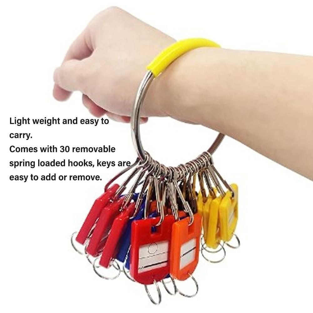 30pcs Plastic Material Keychain Iron Split Ring Key Labels Multi Keys Holder Key Identifiers  Houses