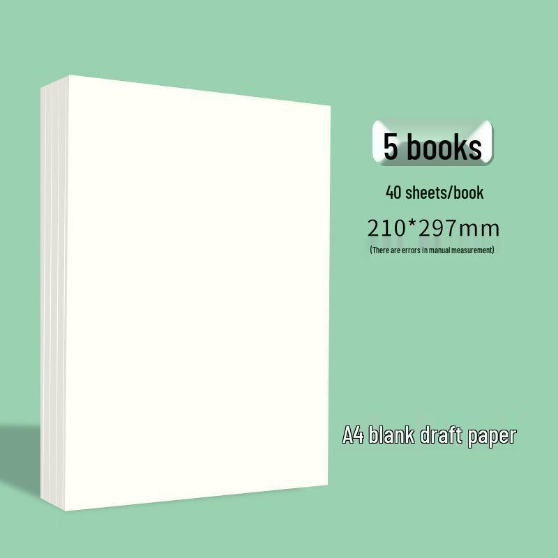 Škrábací papír pro postgraduální zkoušky, vysokoškolské a středoškolské studenty, 2000 listů, A4 náčrtník, prázdný B5 kalkulační papír.