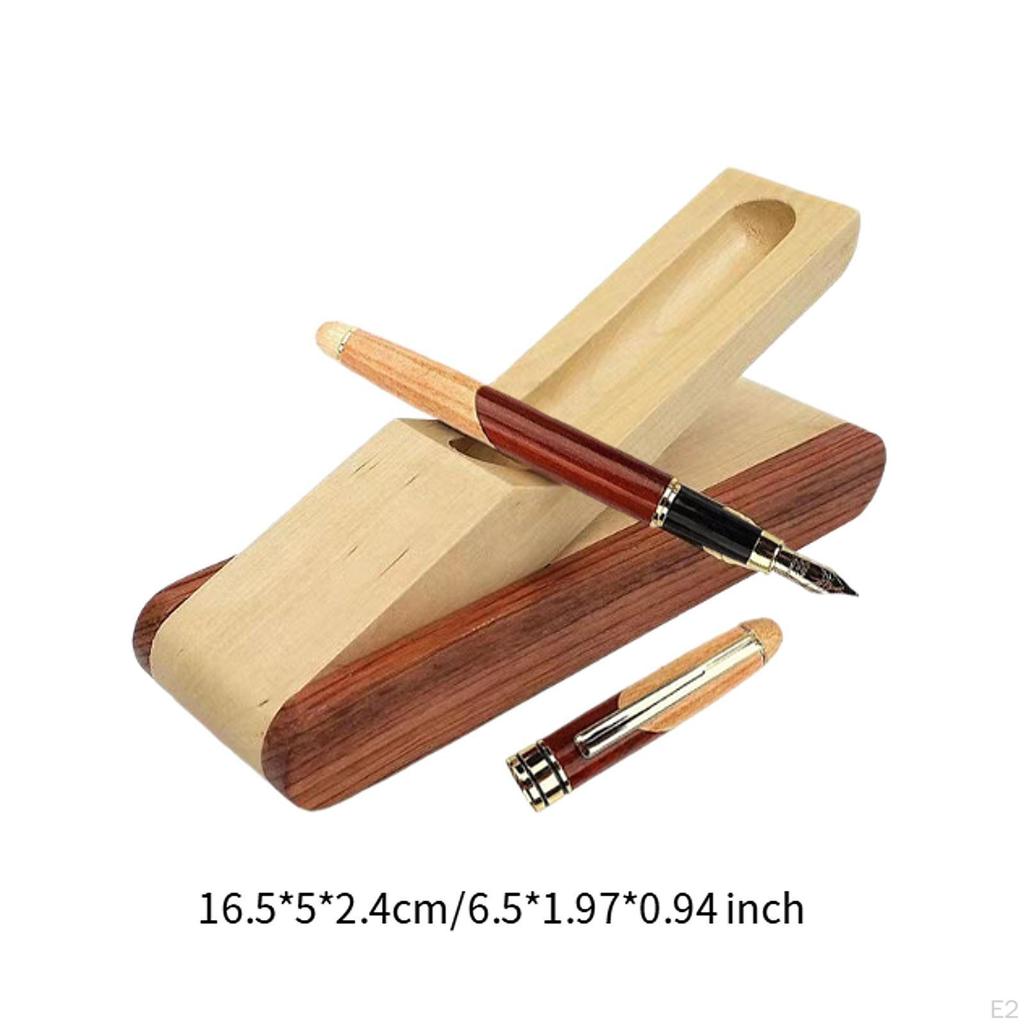 Pen Holder Brush Box Wooden Portable Pencil Storage Case Tabletop Stationery Organiser for Household