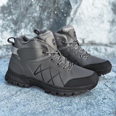 Winter Herren High Top Outdoor Wanderschuhe Schneestiefel Plüsch Baumwollschuhe Große 39-48