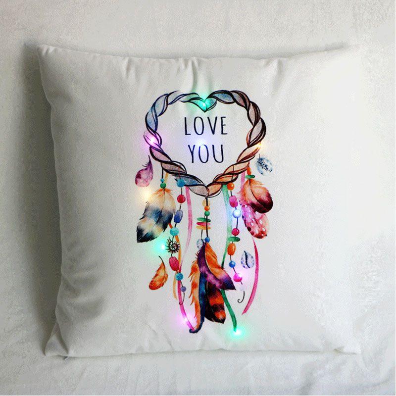 Luxurious Velvet Led Lighting Pillowcase For Creative Home Decoration And Cozy Sofa Use