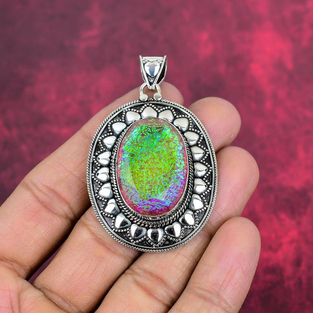 Australian Doublet Opal 925 Solid Sterling Silver Pendant, Handmade Gemstone Pendant Jewelry, Gifts For Wife Brand New Pendant