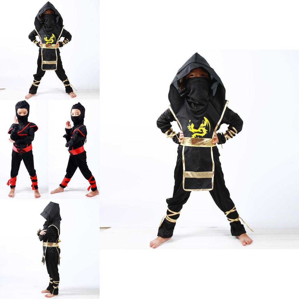 Atemberaubendes Jungen Kinder Ninja Assassine Samurai Krieger Kostüm für Halloween