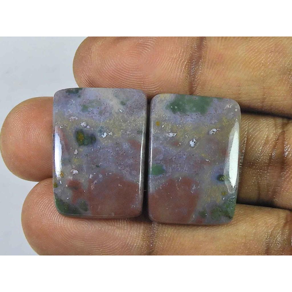 18X28MM Red Bloodstone Octagon Matched Pair Cabochon for Earring Making SK-3490