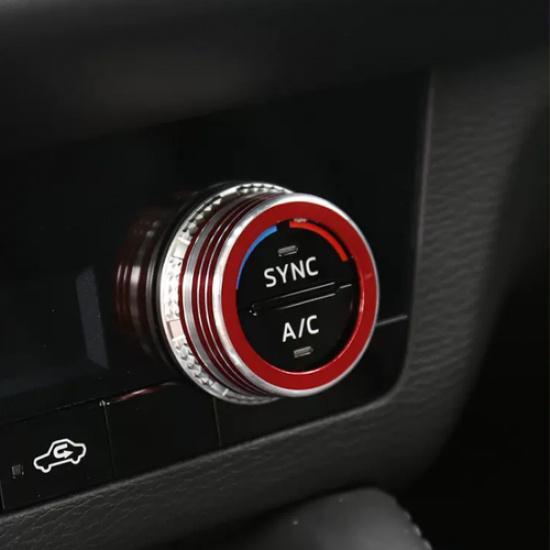 - Mitsubishi Outlander Air Condition Knob Button Ring Cover Decor Pair | Front | Matte | Red | 1 Year Manufacturer Warranty | China