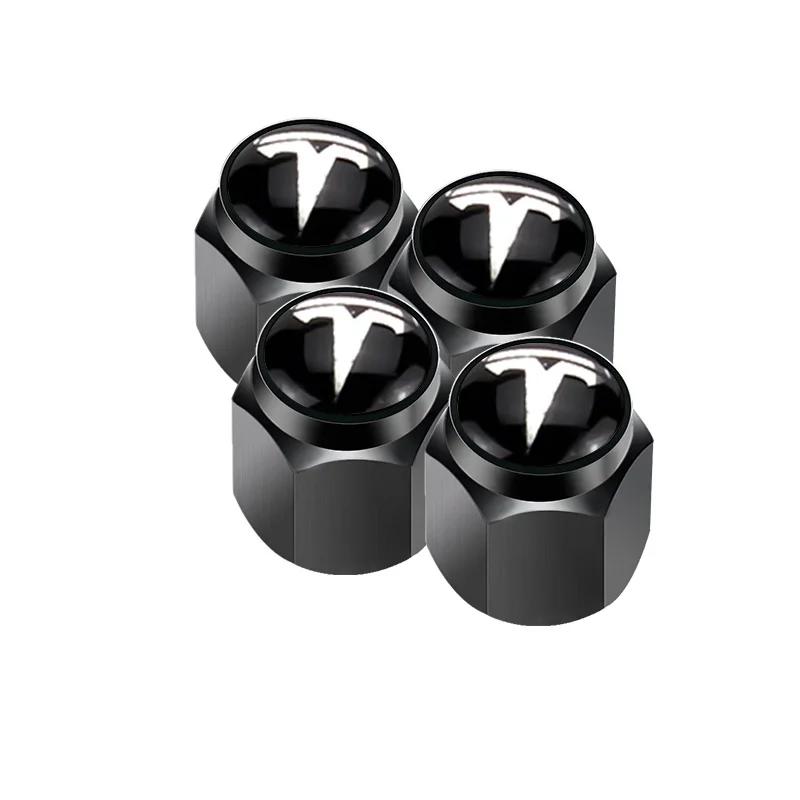 

4pcs Car Wheel Tire Valve Stem Caps with Wrench for Tesla Model 3 Y S X Roadster P75D P85D P90D P100D Auto Exterior Accessories