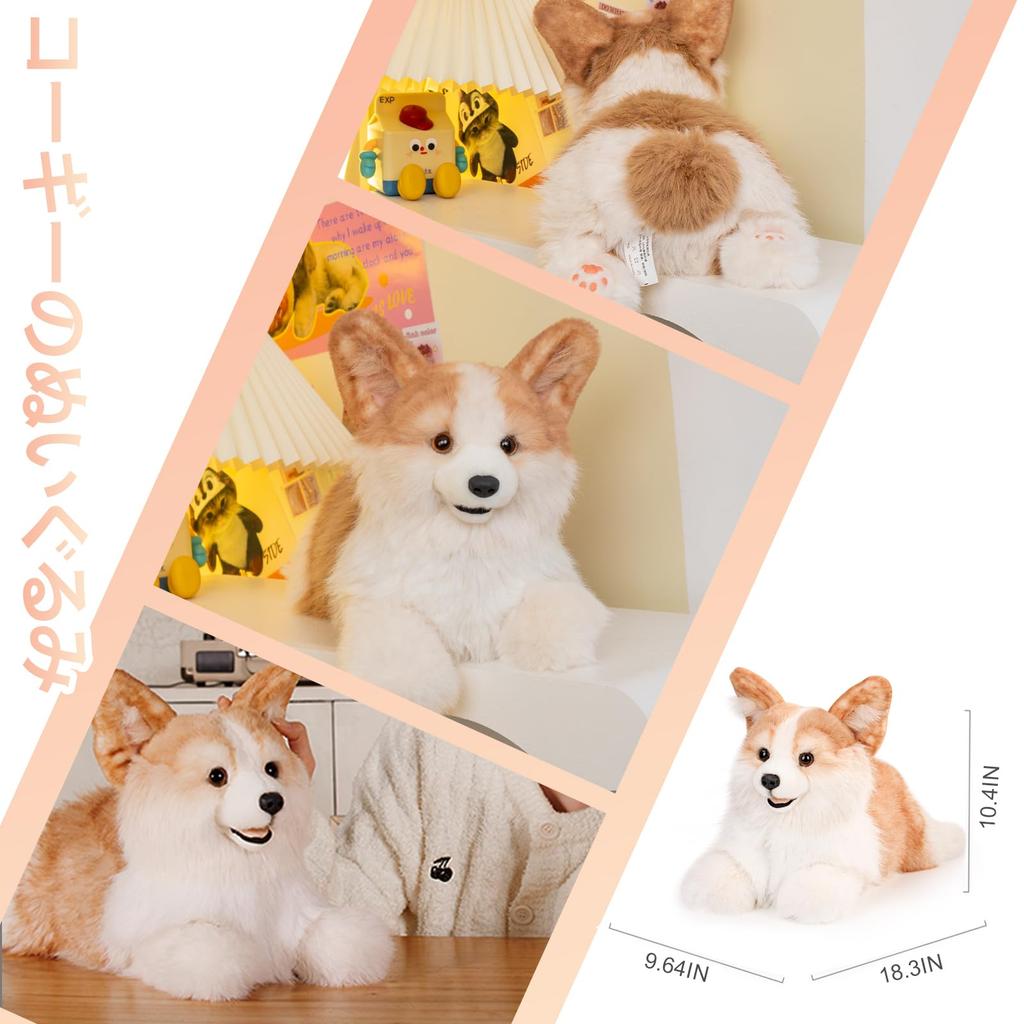 Chongker Corgi Hundefigur, Lebensechte Tierfigur, Plüschtiergeschenk, Welsh Corgi Tierplüschtier, Freund, Kind, Freund, Geburtstag, Geschenk,