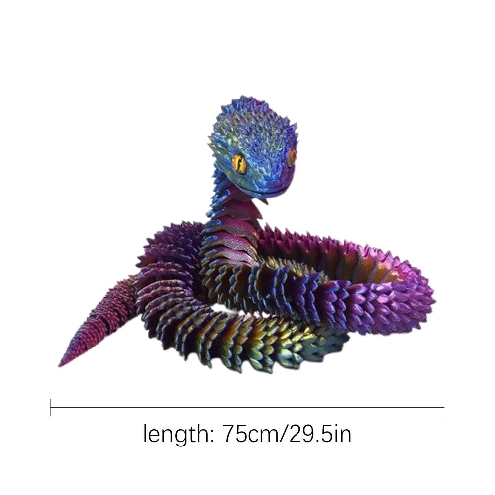 Articulated Snake Fidget Toys 2.5 Ft Realistic 3D Printed Snake Animal toys Ornament for Birthday Easter Basket Desk Decor Home