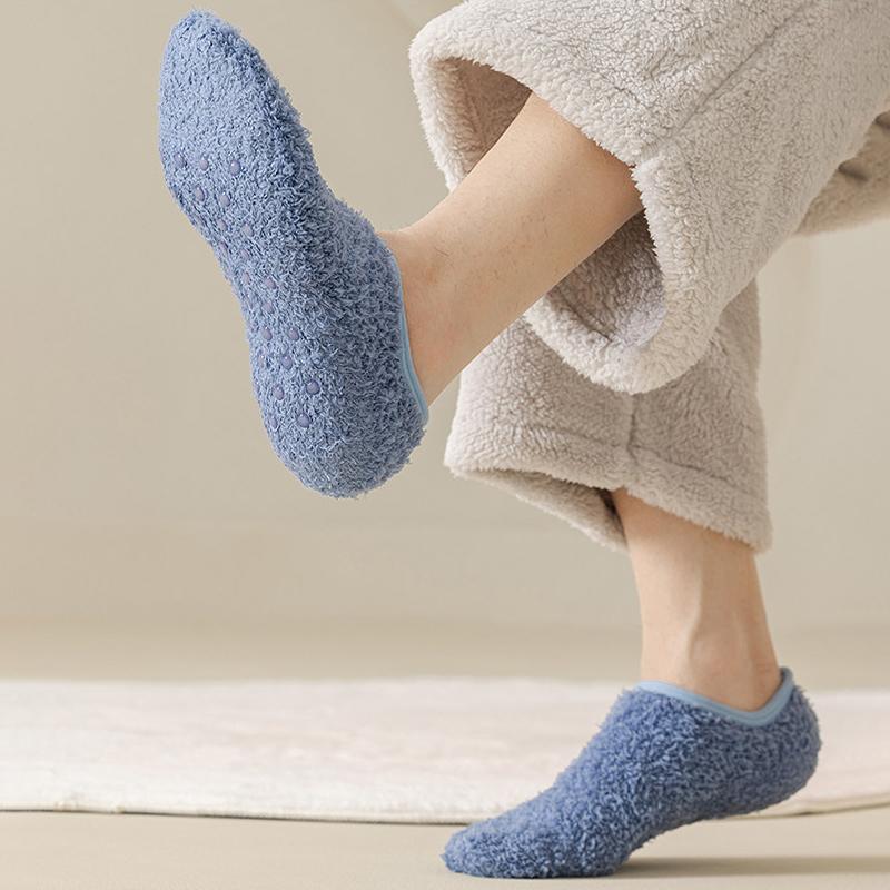 Korallenfleece Bootssocken Bodensocken Dicke Socken Einleger Fleecegefütterte Socken Indoor Yoga Socken