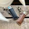 PU Leather Vintage Lighter Case Keychain Portable Retro Cigarette Lighter Pouch Holder Pendant for Bag Backpack Accessory Gift