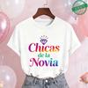 Spanish Girls Bridal Shower T-Shirts Team Bride Tribe Blouses Short Sleeve Tees for Bachelorette Hen Party Wedding Celebration