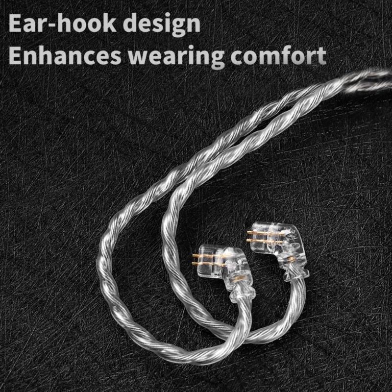 High Density 336Core Silver Plated 3.5mm 2Pin Earphone Cable Builts In Microphones For Enhances Audios Transmission