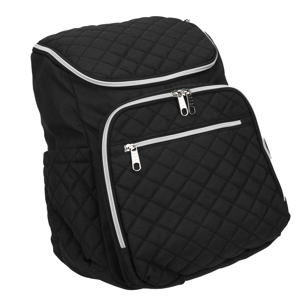 Oxford Cloth Backpack MultiFunction LargeCapacity Stroller Mother Bag Nappy Bag(Black )