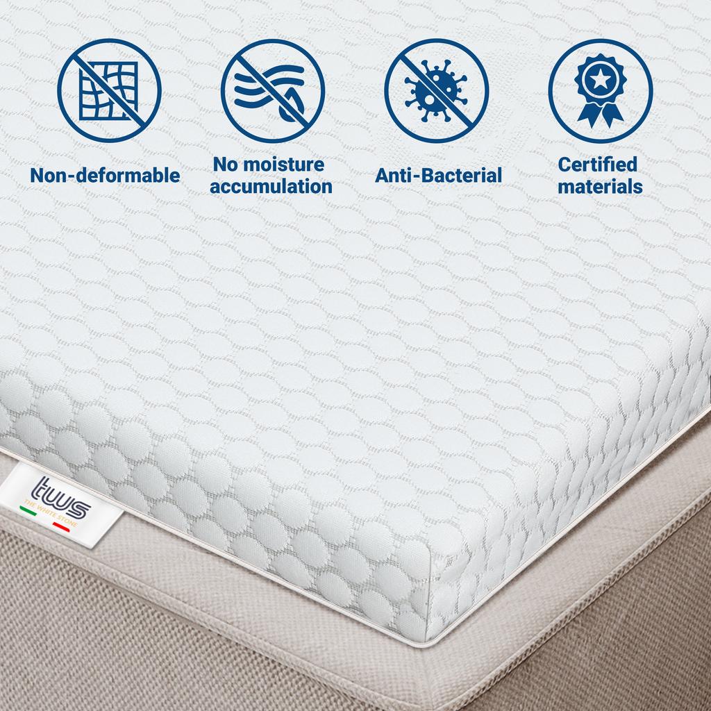 The White Stone Surmatelas en mousse à mémoire de forme | Correcteur de matelas 6 cm 