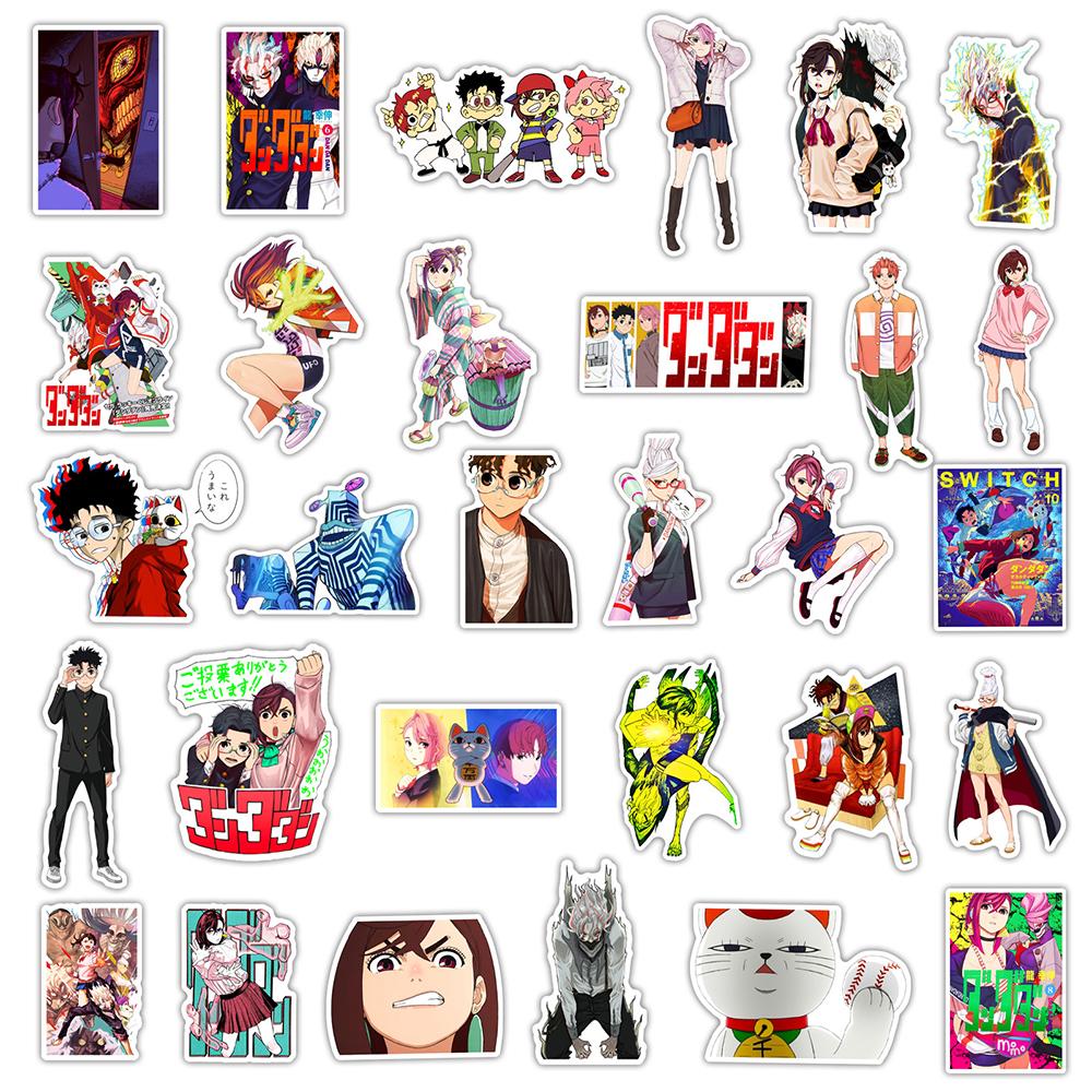 60PCS DAN DA DAN Cartoon Anime Stickers DIY Decoration PVC Waterproof Skateboard Notebook Graffiti Decals