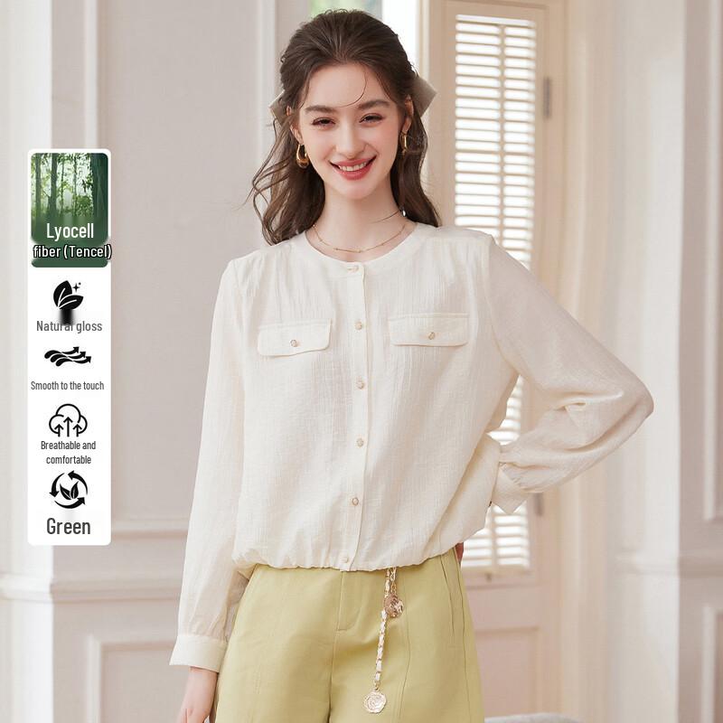 

Women s Simple Commuter Solid Color Round Neck Long Sleeve Cardigan XL
