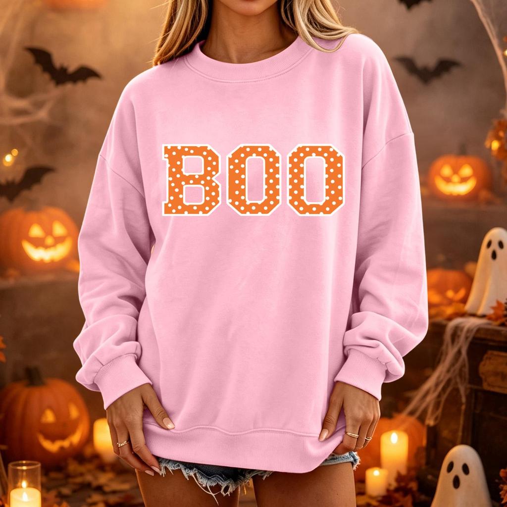 Women's Casual Pullover Sweatshirt - Neck, Long Sleeve, Loose Fit Top