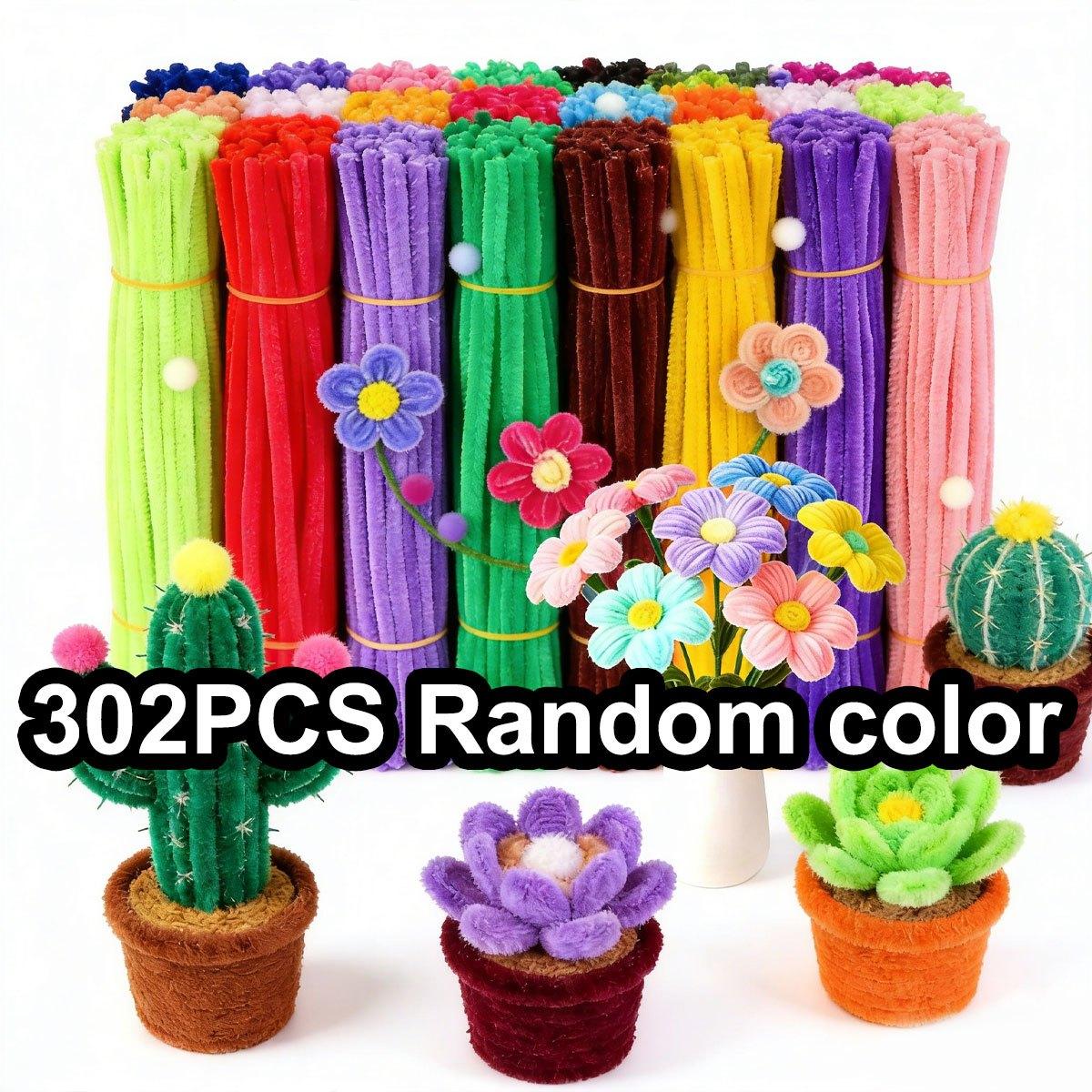 

302Pcs 11.8 Inch Flexible Chenille Stems - Multi Color Pipe Cleaners Bulk for DIY Art & Craft Projects, Party Festival Decor,ZSY