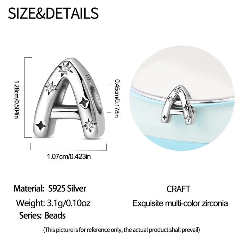 Copper Letter A-Z Alphabet Starlight Beads Diy Name Charms Fit Bracelets Necklace For Women Diy Pendant Making Jewelry