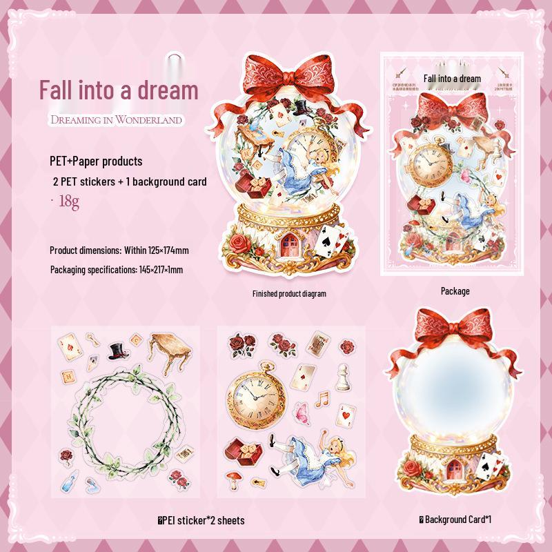 

Alice in Wonderland Crystal Ball Stickers - Sleepwalking Series for Journals & Collages