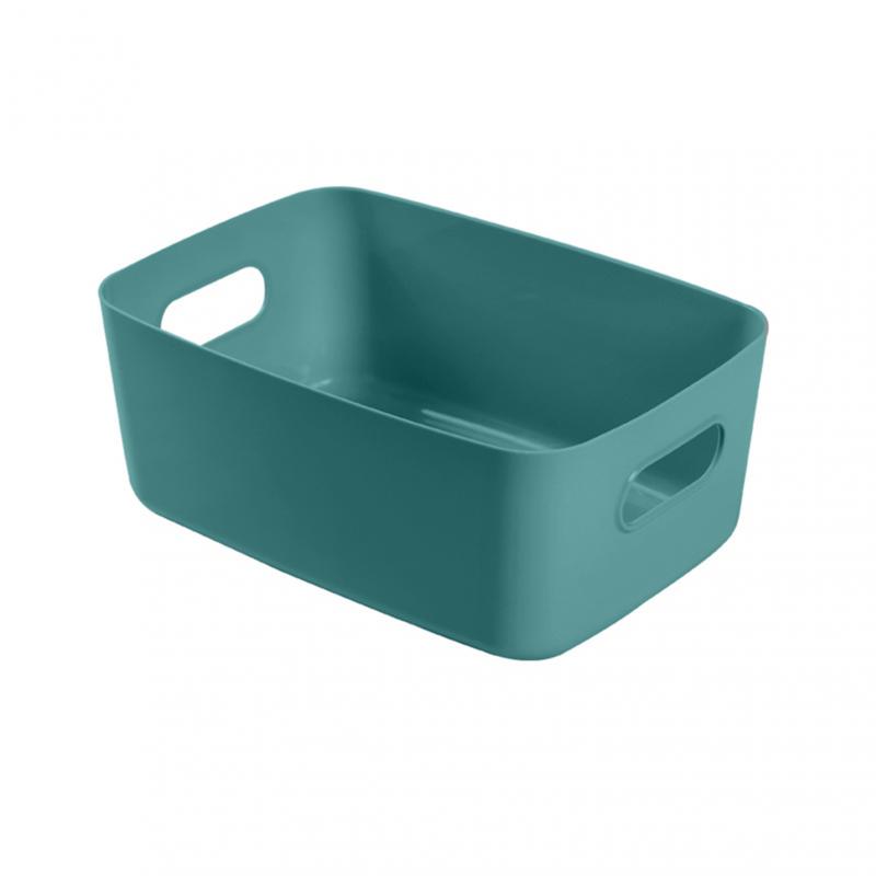 Plastic Sundries Storage Basket Desktop Cosmetic Snack Organizer Household Kitchen Bathroom Sorting Box Container with Handle