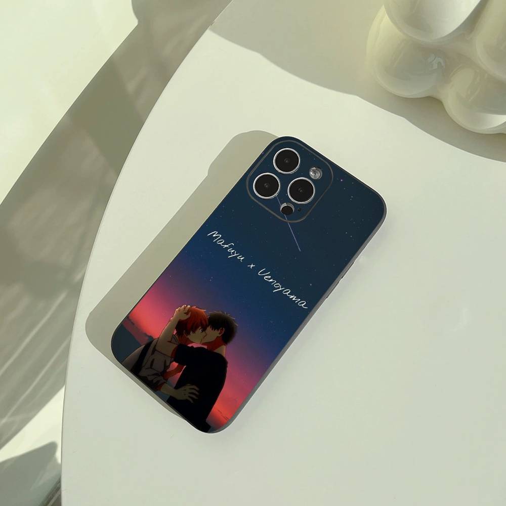 Given- BL- Anime Ritsuka Mafuyu Sato Phone Case For iPhone 17,16,15,14,13,12,11 Pro Max,16Plus,XS Soft Black Cover