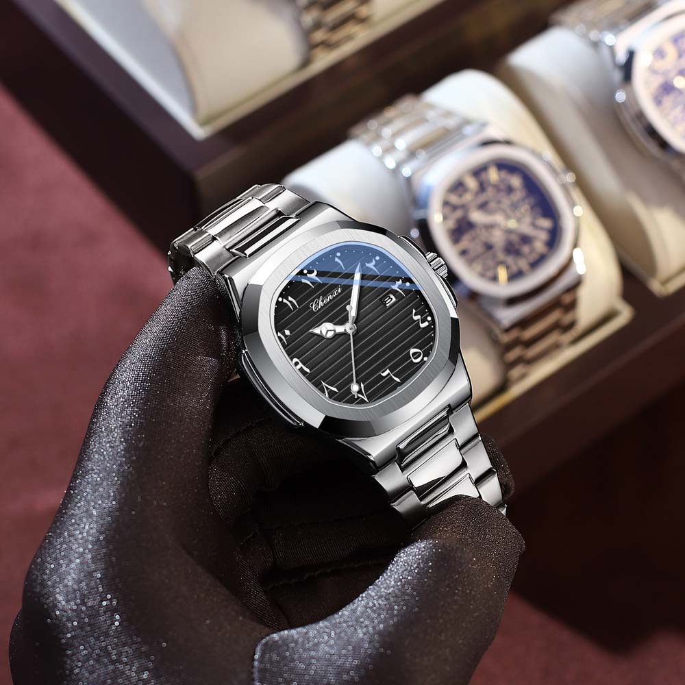 CHENXI New Men's Luxury Quartz Watch Nautilus Style Eastern Arabic numerals Waterproof Fashion Wristwatch for Men Gift