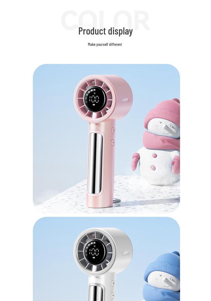 Handheld Turbo Fan: 100-Speed Stepless Adjustment with Digital Display for Portable Cooling