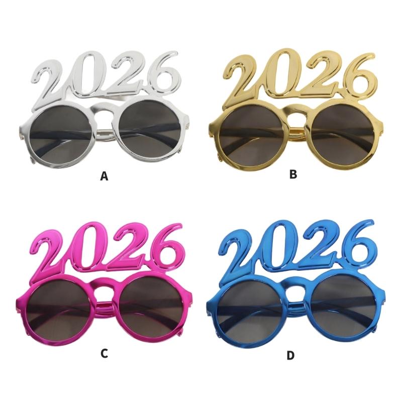 2026 Feestbril Met Ronde Glazen Nieuwjaarsviering Oogbescherming Praktische PC Universele Feestbril Voor Vrouwen