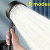 1pc 5-Mode High-Pressure Water-Saving Shower Head, Including Rain And Massage Modes, Universal Bathroom Shower Head for Easy Installation