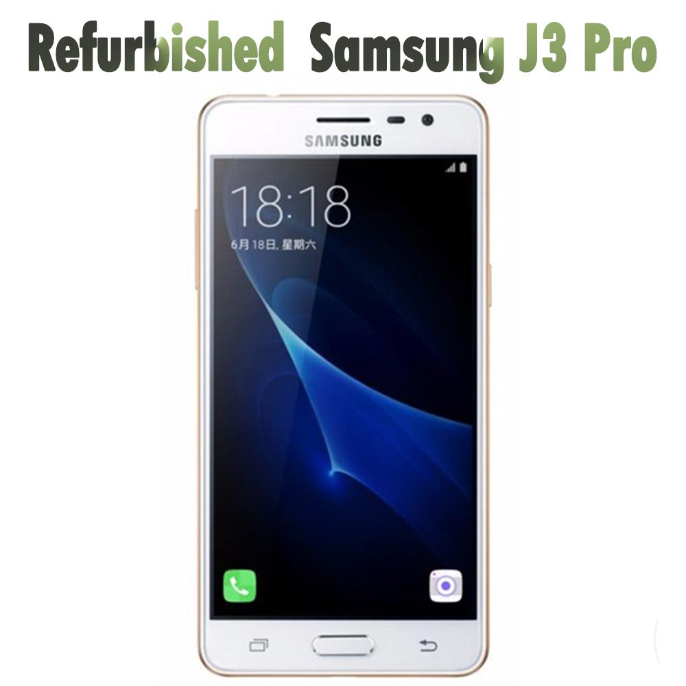 Samsung 95% nieuw Gereviseerd  Origineel  Galaxy J3 Pro J3110 4G 8MP 2GB RAM 16GB ROM Mobiele telefoon simple set zwart
