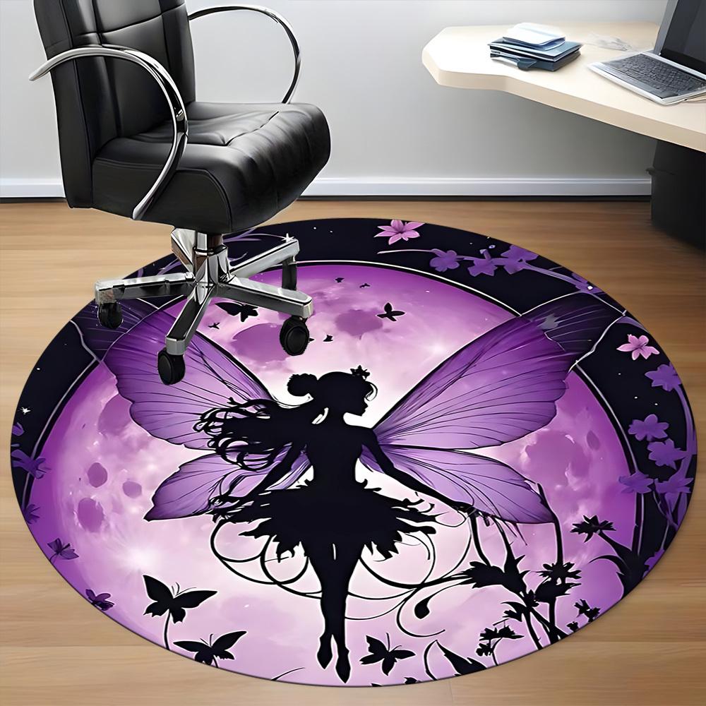 1pc Fairy Moonlight Office Round Area Rug, Indoor Mat Suitable ForOffice, Under Office Chairs Bedroom Living Room Home Decor T146