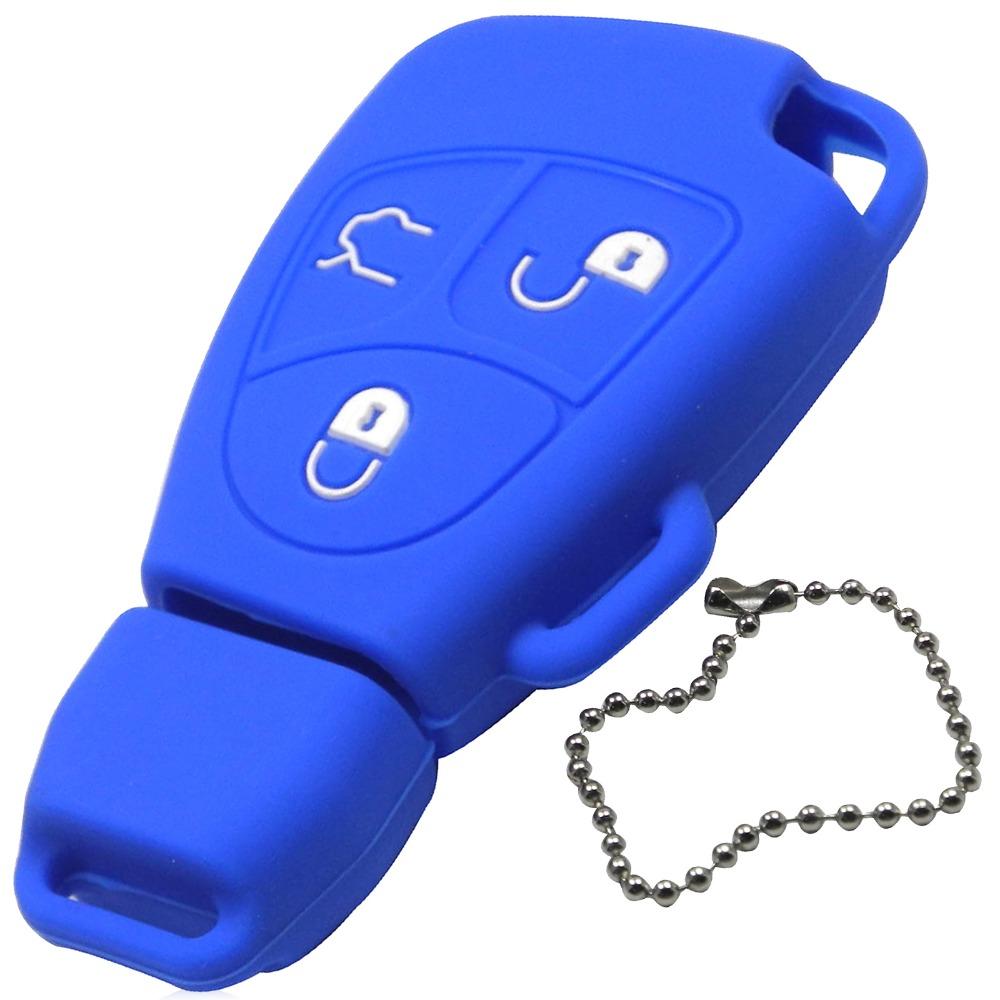 Jingyuqin 3 Tasten Silikon Fernbedienung Schlüsselhülle Für Mercedes Für Benz B C E ML S CLK CL Schlüsselanhänger Abdeckung Halter schlüsselloser Zugang Schutz