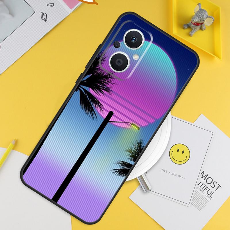 Retrowave Neon Palms Tree Case For OPPO Reno 4Z 5Z 2Z 8T 4 5 6 7 8 Lite 10 OPPO Find X2 Lite X3 Neo X5 X6 Pro Cover