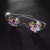 Colorful Caring Glasses Frame Personalized Design Rhinestone Internet Celebrity Blogger Photo Accessories Female