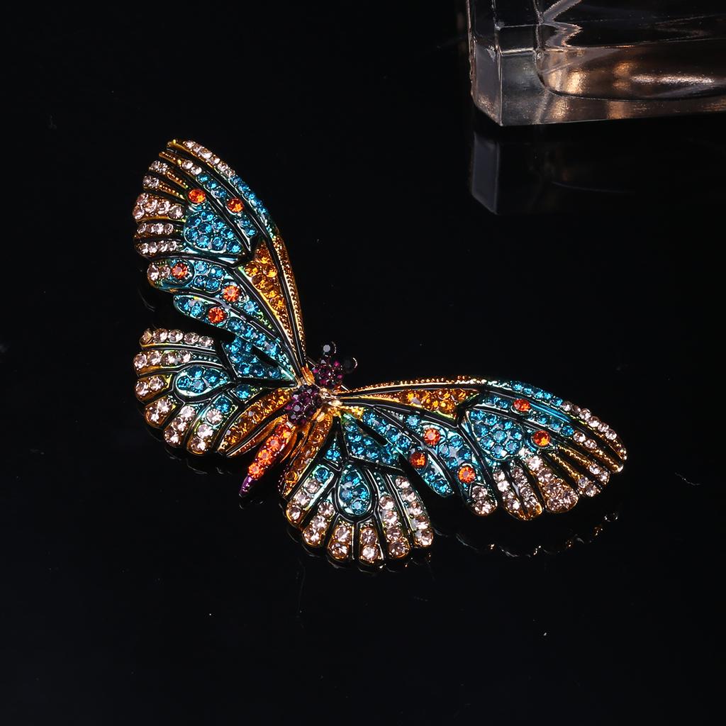 Multicolor Pav éCrystal Rhinestone Butterfly Brooch Fashion Handmade Animal Butterfly Brooch Rhinestone Elegant Accessories