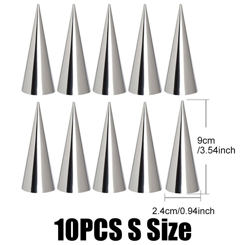 

10PCS/Pack Stainless Steel Cone Shaped Horn Pastry Mold DIY Croissants Dessert Conical Tube Mold Kitchen Gadget Party Favors ZYF