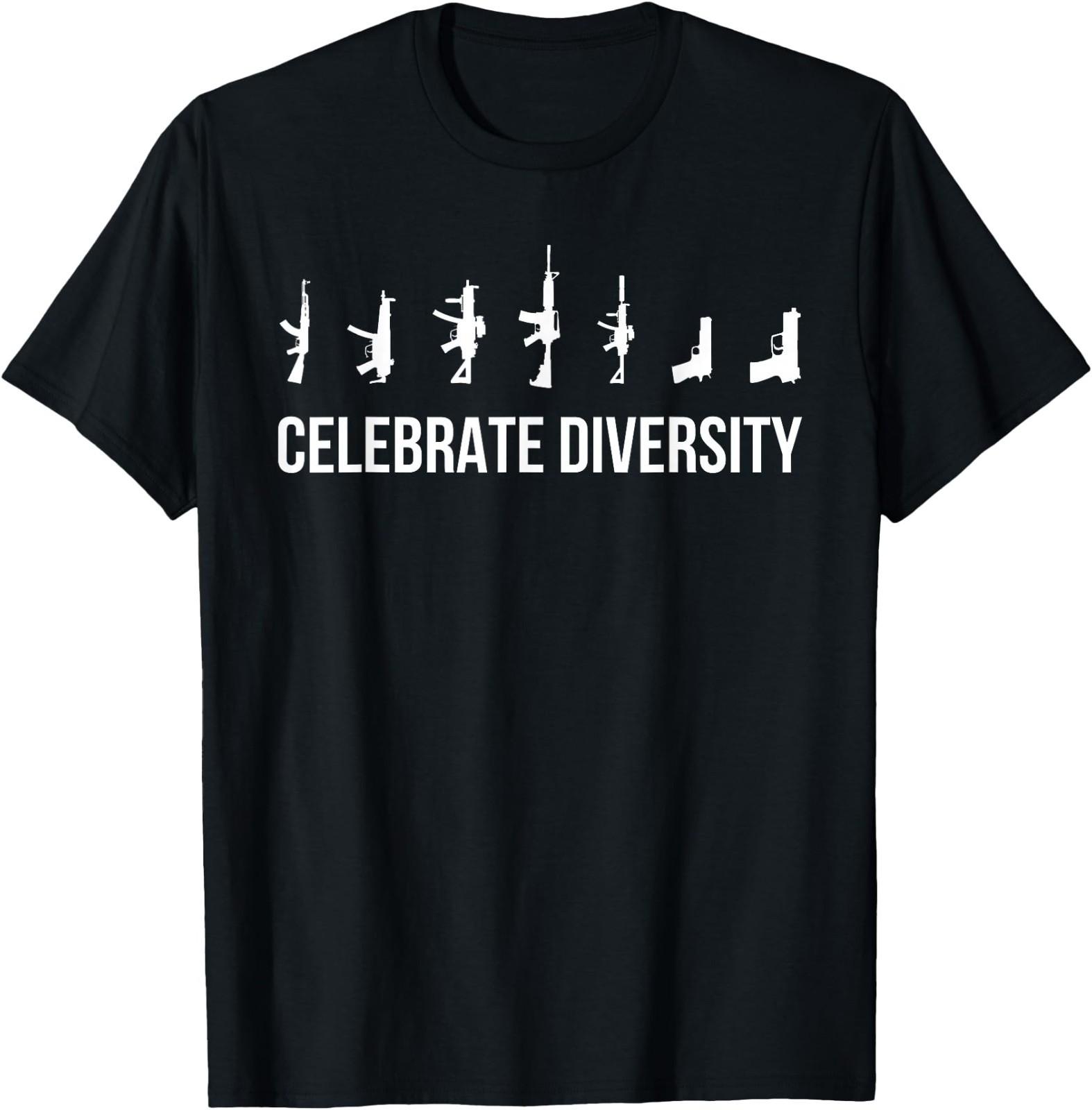 Gun Shirt, Celebrate Diversity Gun Owner T-Shirt - Men s Black Classic Fit Short XXXXL