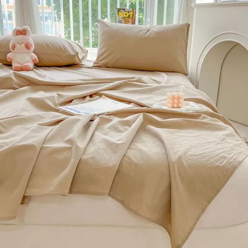 Bed Sheets Plaid Soft Washable Comfortable Adults Students Bedding Bedspread Protective Non-fade King Queen Size Cover Household