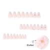 Simple Fresh 3D Floral Wearable Short Almond False Nails
