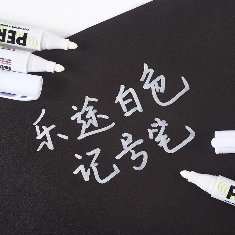 Leto Oil-Based White Marker Pen - Large Capacity, Quick-Drying, Fade-Resistant for Art and Graffiti