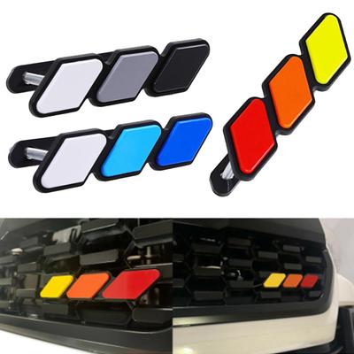 Tri-color 3 Grille Badge Emblem For Toyota For Tacoma 4Runner Tundra Highlande Modified Decorative Strip Of Air Inlet