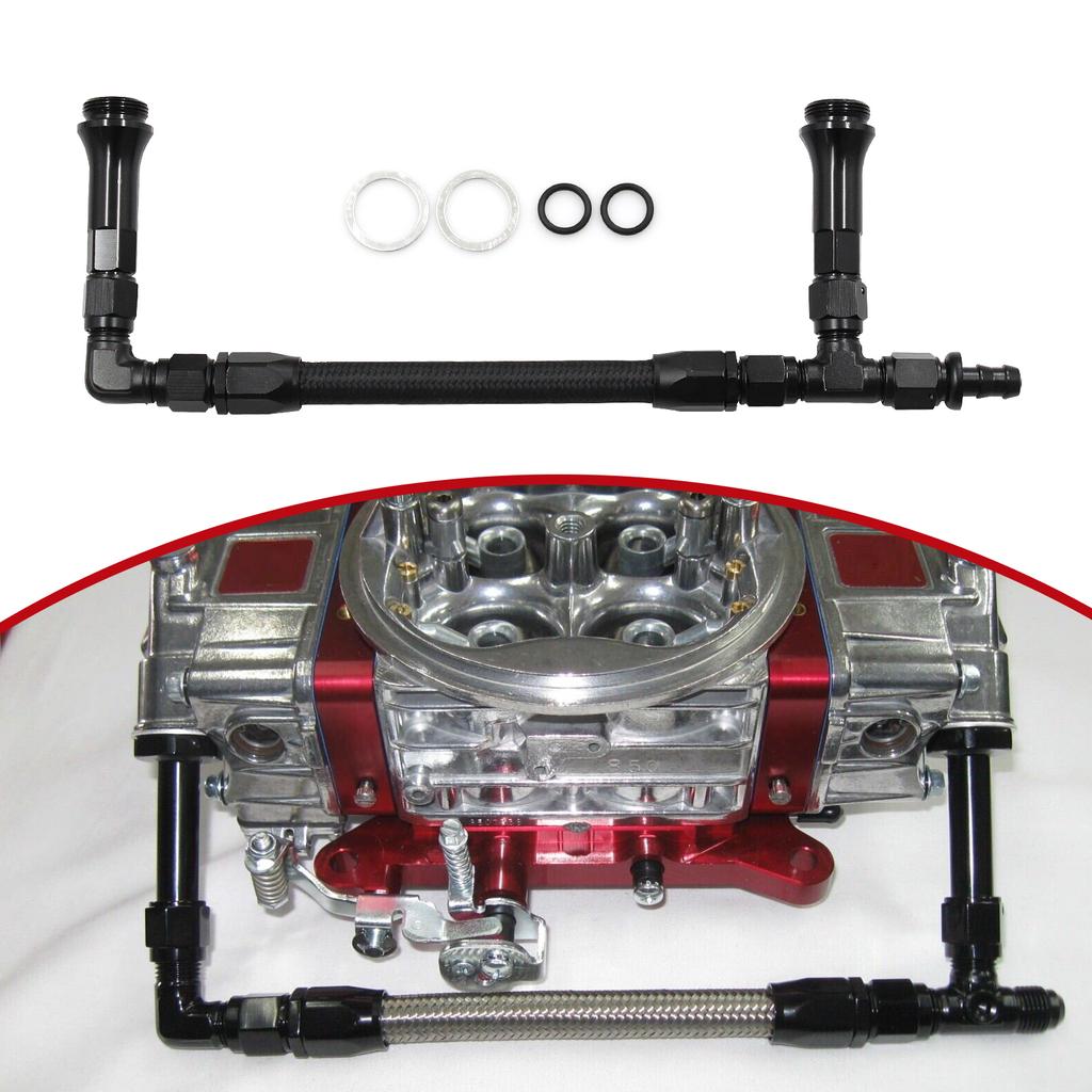 Geflochtene AN6 Dual Feed Carb Kraftstoffleitung Doppelpumpe Aluminiumlegierung Ersatz für 4150 Holley