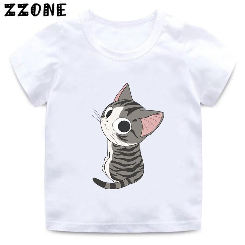 Hot Sale Chis Sweet Home Kawaii Cat Print Cartoon Kids TShirts Girls Clothes Baby Boys T shirt Summer Children Topsooo5833