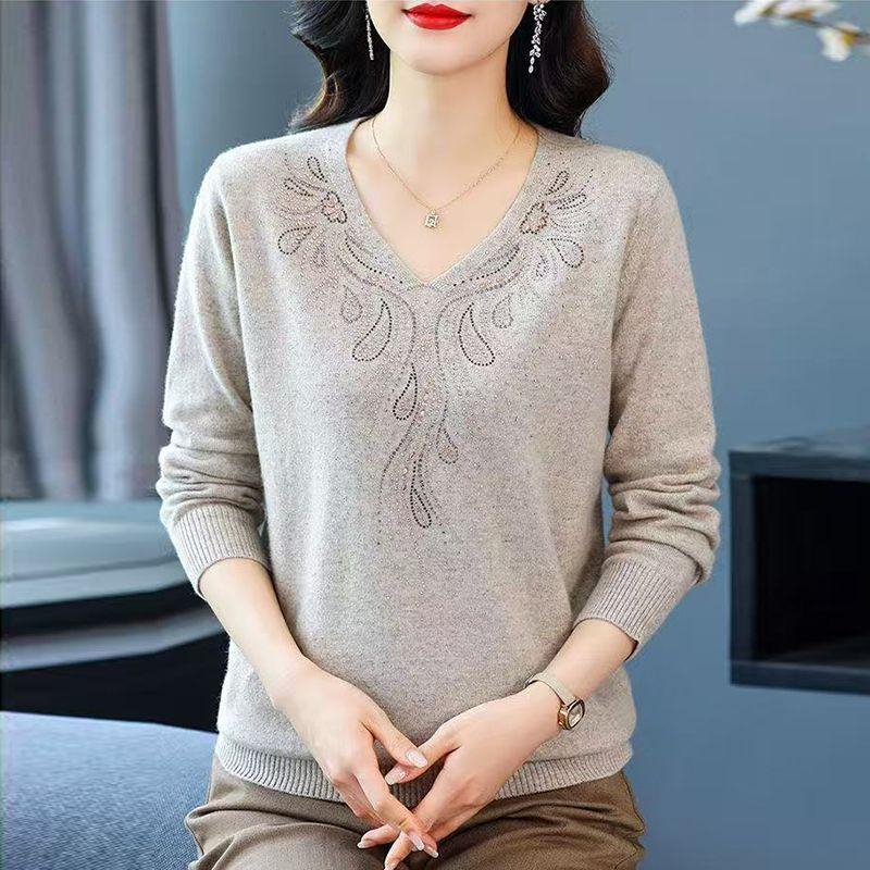 

Женский пуловер с длинным рукавом, геометрическим принтом, глажкой, повседневный свитер, модный топ из ниток 5XL