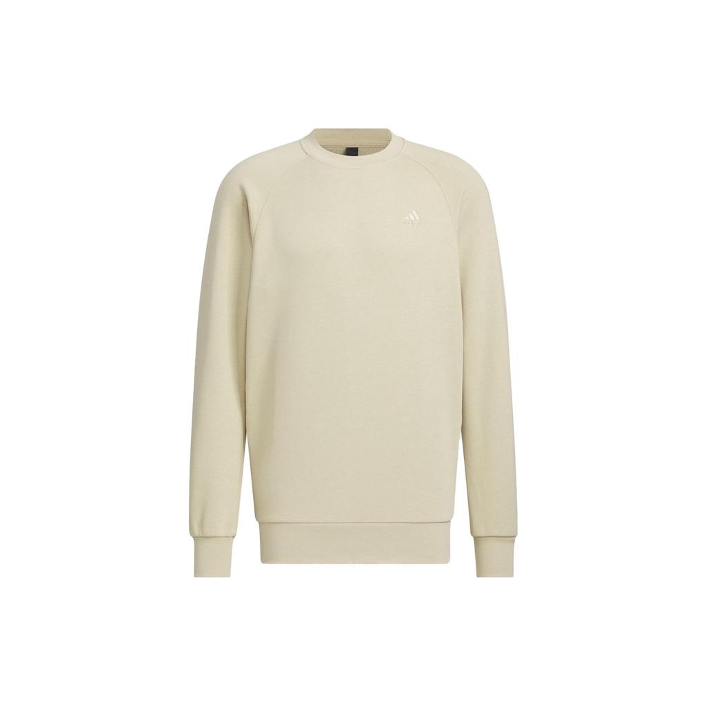 Adidas All Szn Oversized Sweatshirt Solid Color Letter Logo Embroidery Detail Sports Crew Neck Pullover Men Sweatshirt Prairie-Brown IY4282