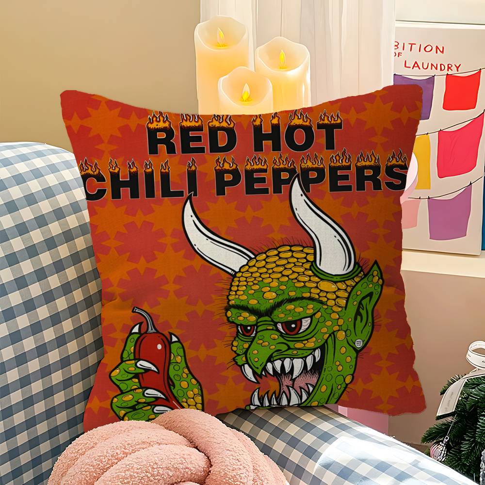 Popular Rock Band Red Hot Chili Peppers Cushion Cover Pillow Cover Decor Pillowcase Printed Cushion Case for Couch